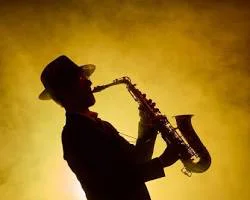 jazz saxophone player dynamic lighting