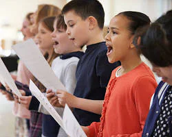 children choir singing together